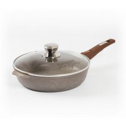 Сковорода Мечта Гранит Brown с028806 с крышкой съемная ручка 28 см (коричневый)