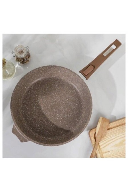 Сковорода Мечта Гранит Brown с028806 с крышкой съемная ручка 28 см (коричневый) 3