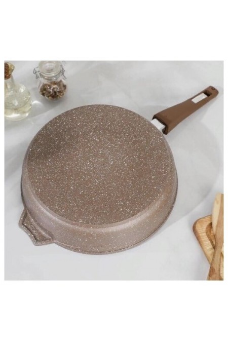 Сковорода Мечта Гранит Brown с028806 с крышкой съемная ручка 28 см (коричневый) 4