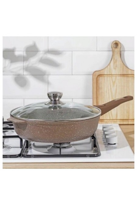 Сковорода Мечта Гранит Brown с028806 с крышкой съемная ручка 28 см (коричневый) 7