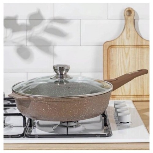 Сковорода Мечта Гранит Brown с028806 с крышкой съемная ручка 28 см (коричневый) 7