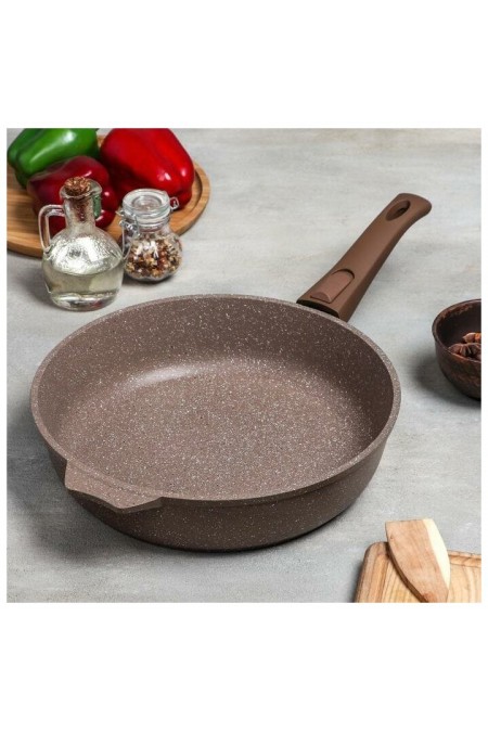 Сковорода Мечта Гранит Brown с028806 с крышкой съемная ручка 28 см (коричневый) 8