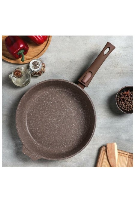 Сковорода Мечта Гранит Brown с028806 с крышкой съемная ручка 28 см (коричневый) 9