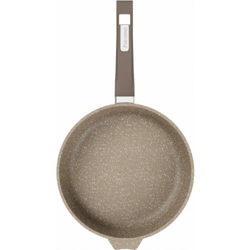 Сковорода Мечта Гранит Brown с22806 с крышкой не съемная ручка 22 см (коричневый) 3