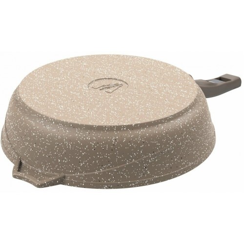 Сковорода Мечта Гранит Brown с22806 с крышкой не съемная ручка 22 см (коричневый) 4
