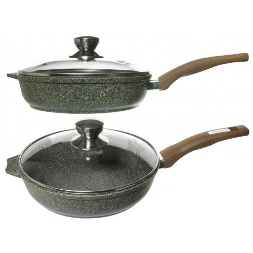 Сковорода Мечта Premium (mokko) С22902 с несъемной ручкой и стеклянной крышкой 22 см (черный) 6