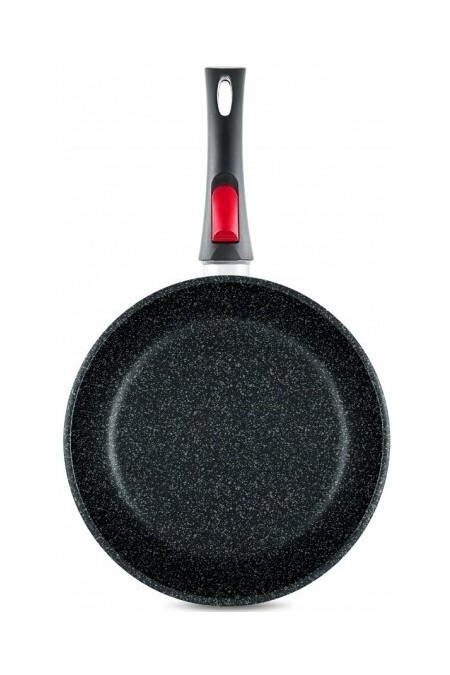 Сковорода НЕВА МЕТАЛЛ ПОСУДА 24 Каменная съемная ручка 18024 24 см (черный гранит) 1