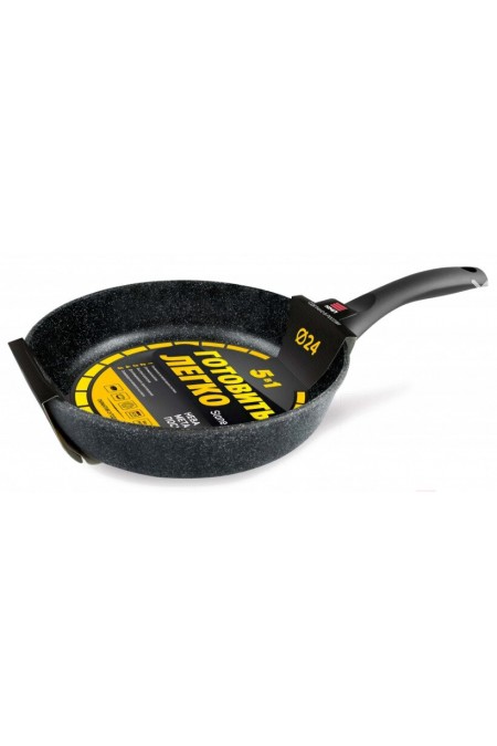 Сковорода НЕВА МЕТАЛЛ ПОСУДА 24 &quot Готовить легко&quot GL2124 24 см (серый) 