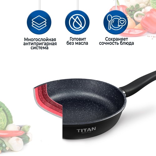 Сковорода НЕВА МЕТАЛЛ ПОСУДА 918126i Titan Space 26 см (черный) 7