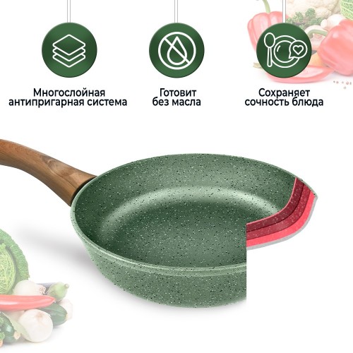 Сковорода НЕВА МЕТАЛЛ ПОСУДА ECO WAY EW 120 20 см (зеленый) 6