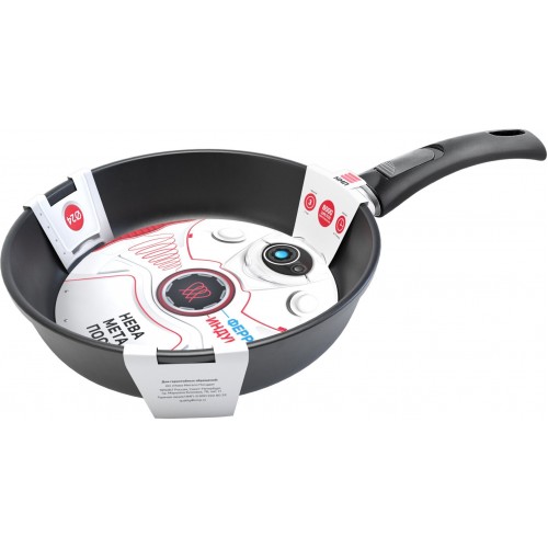 Сковорода НЕВА МЕТАЛЛ ПОСУДА Ферра индукция 59024 съемная ручка 24 см (черный) 