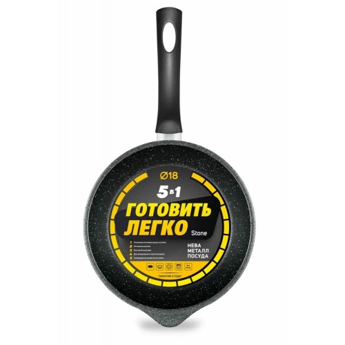 Сковорода НЕВА МЕТАЛЛ ПОСУДА Готовить легко GL 2118у 18 см (черный) 
