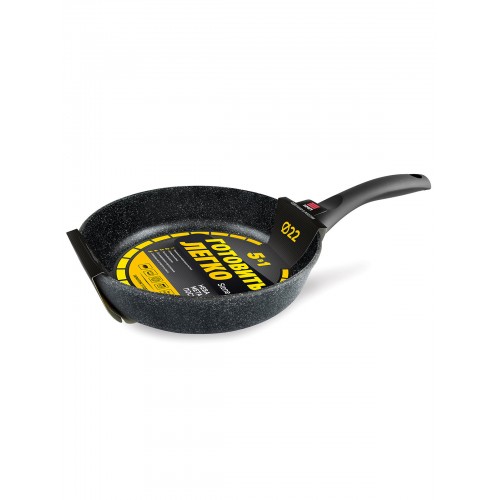 Сковорода НЕВА МЕТАЛЛ ПОСУДА Готовить легко GL2122 22 см (черный) 3