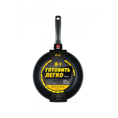 Сковорода НЕВА МЕТАЛЛ ПОСУДА Готовить легко GL2122 22 см (черный) 5