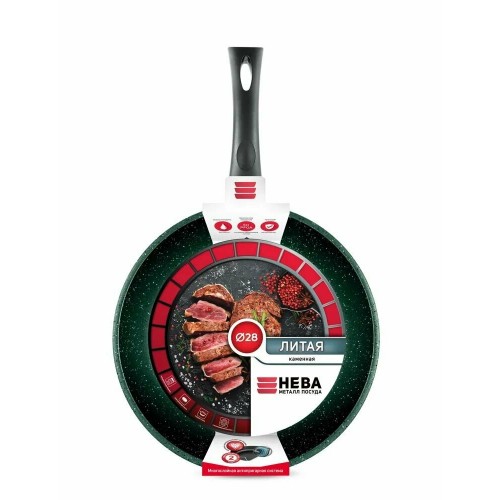 Сковорода НЕВА МЕТАЛЛ ПОСУДА Каменная 16128 28 см (черный) 5