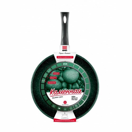 Сковорода НЕВА МЕТАЛЛ ПОСУДА Каменная 16128 28 см (черный) 8