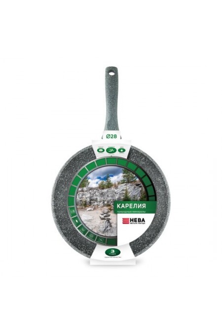 Сковорода НЕВА МЕТАЛЛ ПОСУДА Карелия 2328 28 см (серый) 2