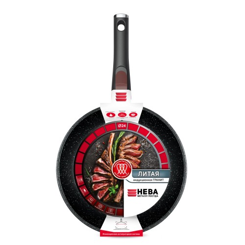 Сковорода НЕВА МЕТАЛЛ ПОСУДА L18024i съемная ручка 24 см (черный) 3