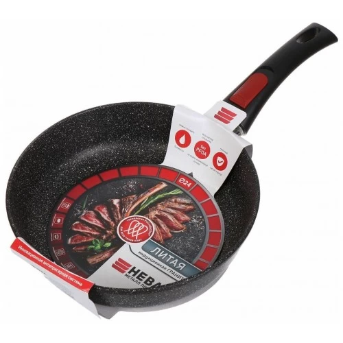 Сковорода НЕВА МЕТАЛЛ ПОСУДА L18024i съемная ручка 24 см (черный) 5