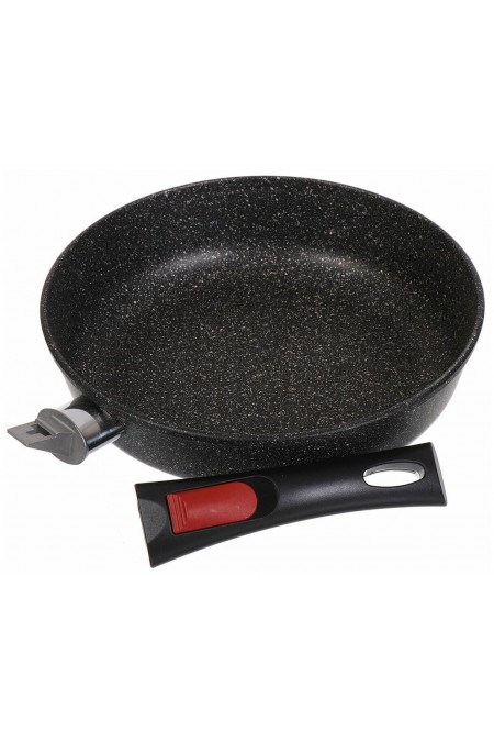 Сковорода НЕВА МЕТАЛЛ ПОСУДА L18024i съемная ручка 24 см (черный) 6