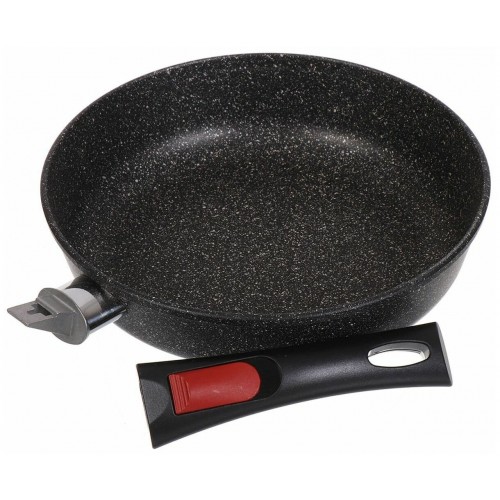 Сковорода НЕВА МЕТАЛЛ ПОСУДА L18024i съемная ручка 24 см (черный) 6
