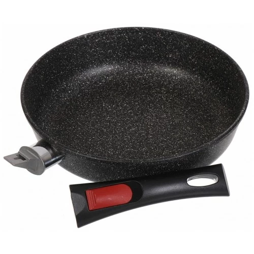 Сковорода НЕВА МЕТАЛЛ ПОСУДА L18024i съемная ручка 24 см (черный) 6