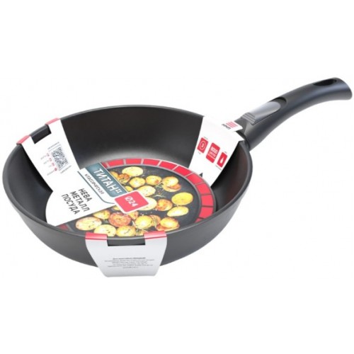 Сковорода НЕВА МЕТАЛЛ ПОСУДА Особенная 90 съемная ручка 24 см (черный) 5