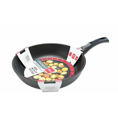 Сковорода НЕВА МЕТАЛЛ ПОСУДА Особенная 9028 съемная ручка 28 см (черный) 3