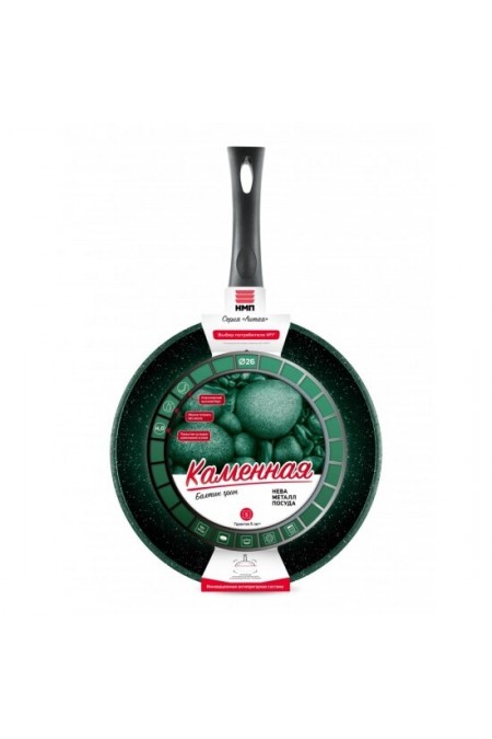 Сковорода НЕВА МЕТАЛЛ ПОСУДА &quot Каменная&quot 16126 26 см (балтик грин) 2
