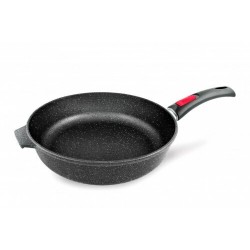 Сковорода НЕВА МЕТАЛЛ ПОСУДА &quot Каменная&quot 18030 со съемной ручкой 30 см (черный гранит)