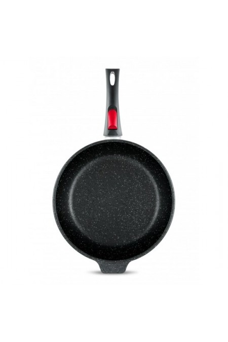 Сковорода НЕВА МЕТАЛЛ ПОСУДА &quot Каменная&quot 18030 со съемной ручкой 30 см (черный гранит) 1