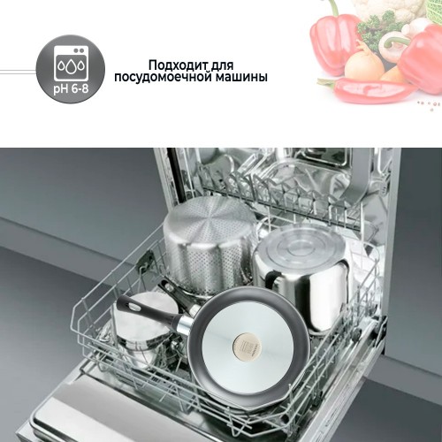 Сковорода НЕВА МЕТАЛЛ ПОСУДА Титан 9124 24 см (черный) 9