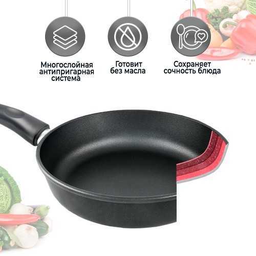 Сковорода НЕВА МЕТАЛЛ ПОСУДА Традиционная 6126 26 см (черный) 8