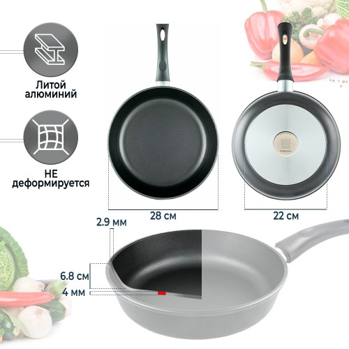 Сковорода НЕВА МЕТАЛЛ ПОСУДА Традиционная 6128 28 см (черный) 4