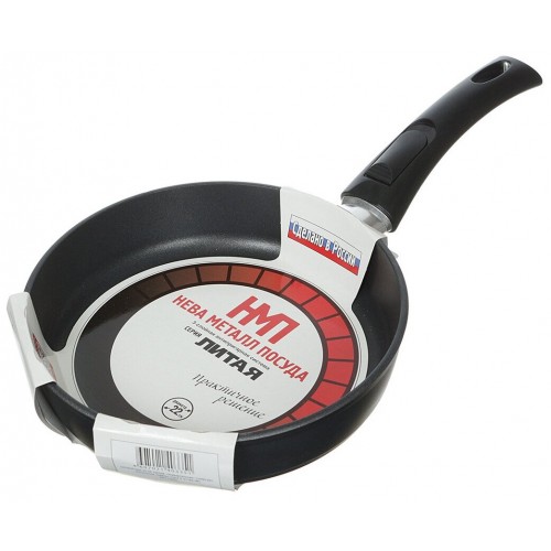 Сковорода НЕВА МЕТАЛЛ ПОСУДА Универсальная съемная ручка 22 см (черный) 8