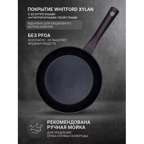 Сковорода Taller Аспайр TR-44097 не съемная ручка 24 см (черный) 1
