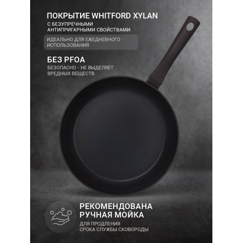 Сковорода Taller Аспайр TR-44099 не съемная ручка 28 см (черный) 1