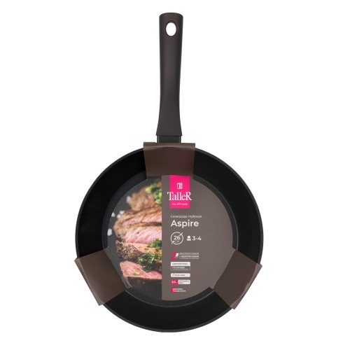 Сковорода Taller Аспайр TR-44101 не съемная ручка 26 см (баклажан) 6