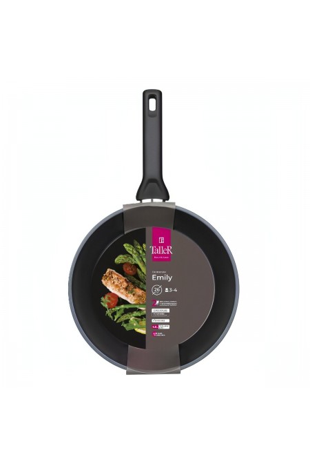 Сковорода Taller Эмили TR-44081 не съемная ручка 26 см (черный) 1