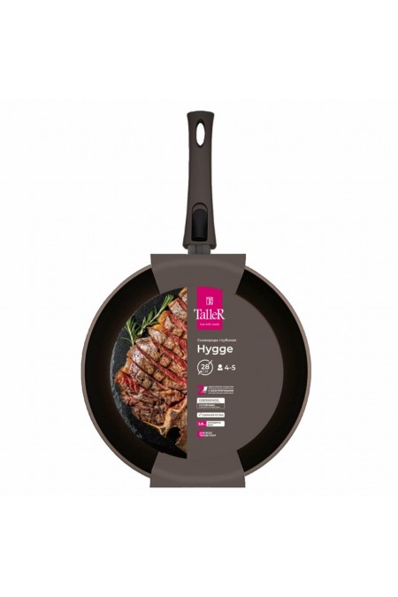 Сковорода Taller Хюгге TR-44110 съемная ручка 28 см (бежевый) 9