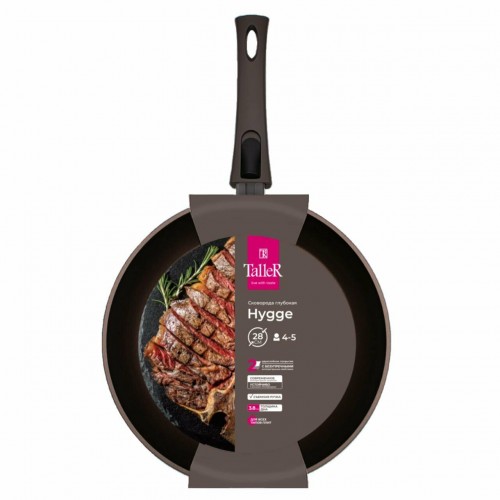 Сковорода Taller Хюгге TR-44110 съемная ручка 28 см (бежевый) 9