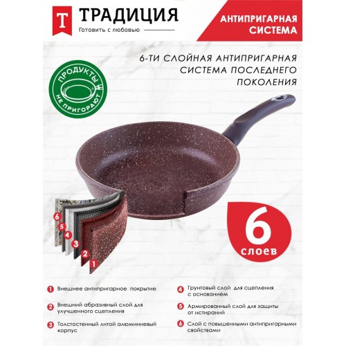 Сковорода Традиция Доломит ТД2241 24 см (коричневый) 6