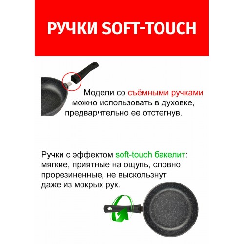 Сковорода Традиция Гранит плюс ТГП2285И съемная ручка 28 см (черный) 5
