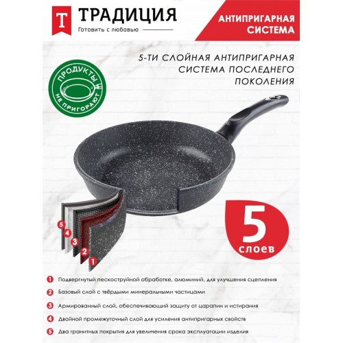 Сковорода Традиция Гранит ТГ2241 24 см (черный) 9