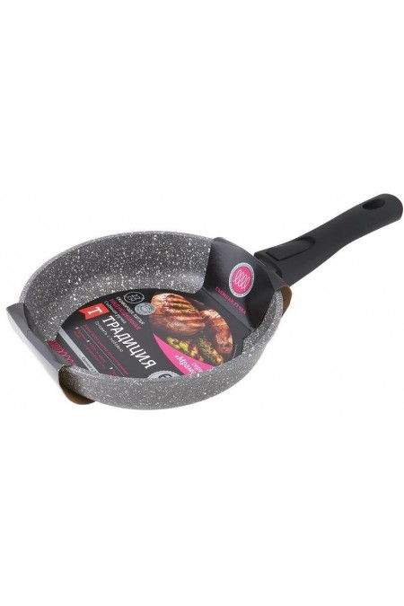 Сковорода Традиция Мрамор ТМ2225И съемная ручка 22 см (серый) 