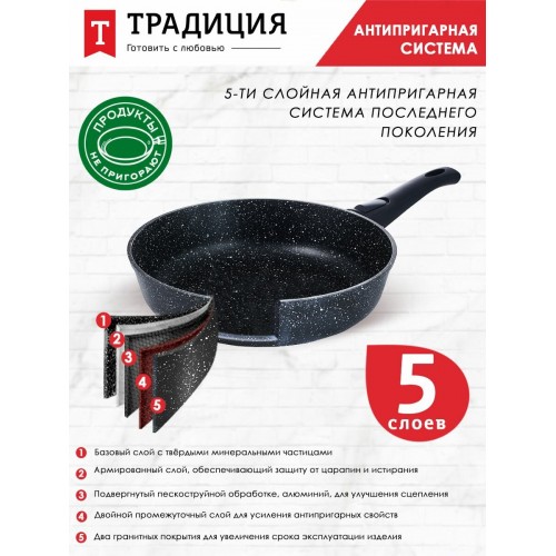 Сковорода Традиция Престиж ТП2205И съемная ручка 20 см (черный) 4