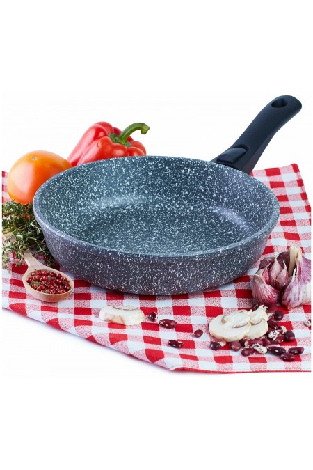 Сковорода Традиция ТМ2245И съемная ручка 24 см (мрамор) 1