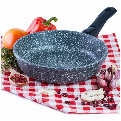 Сковорода Традиция ТМ2245И съемная ручка 24 см (мрамор) 1