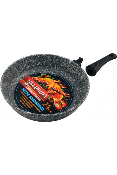 Сковорода Традиция ТМ2245И съемная ручка 24 см (мрамор) 3