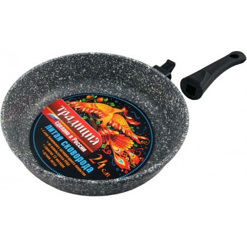 Сковорода Традиция ТМ2245И съемная ручка 24 см (мрамор) 3
